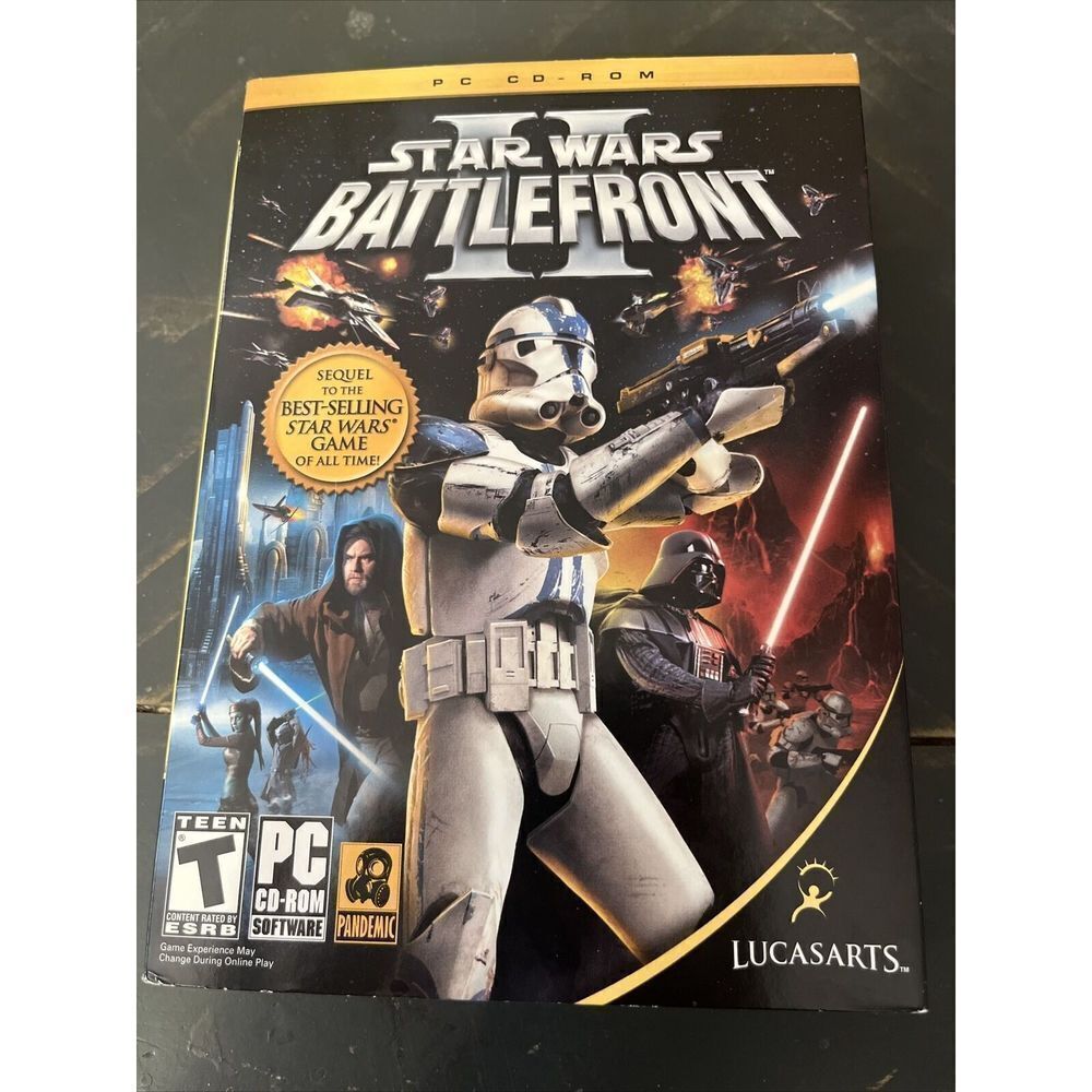 Star Wars: Battlefront II 2 PC CD-ROM (2005) 4 Disc Set